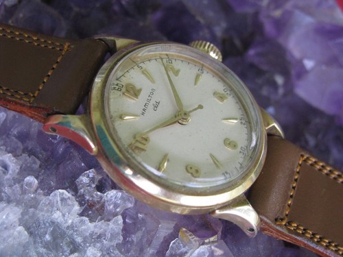 Reloj Pulsera Hamilton "Nordon" Vintage Oro 10k Art Deco - Imagen 3 de 10