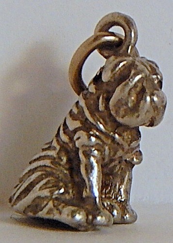 SHAR-PEI STERLING SILVER wrinkle DOG CHARM - Picture 3 of 5