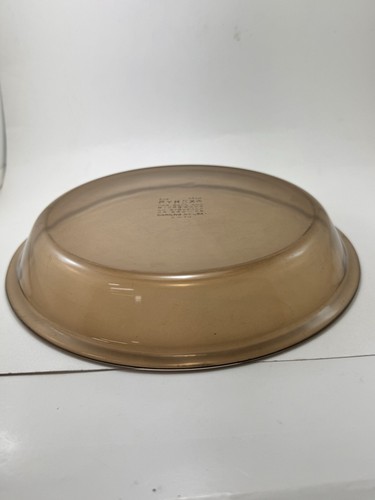 PYREX 209 Vintage Amber Brown Clear Glass Pie Plate Dish 9 inch - No Lid - Picture 4 of 17
