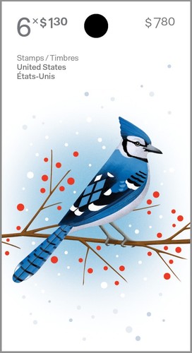 BLUE JAY = CHRISTMAS BIRDS = $1.30 USA rate Booklet of 6 stamps MNH Canada 2022 - Picture 2 of 3