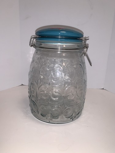 The Pioneer Woman: Large Floral Embossed Clamp Jar 106 oz. Spring Bouquet