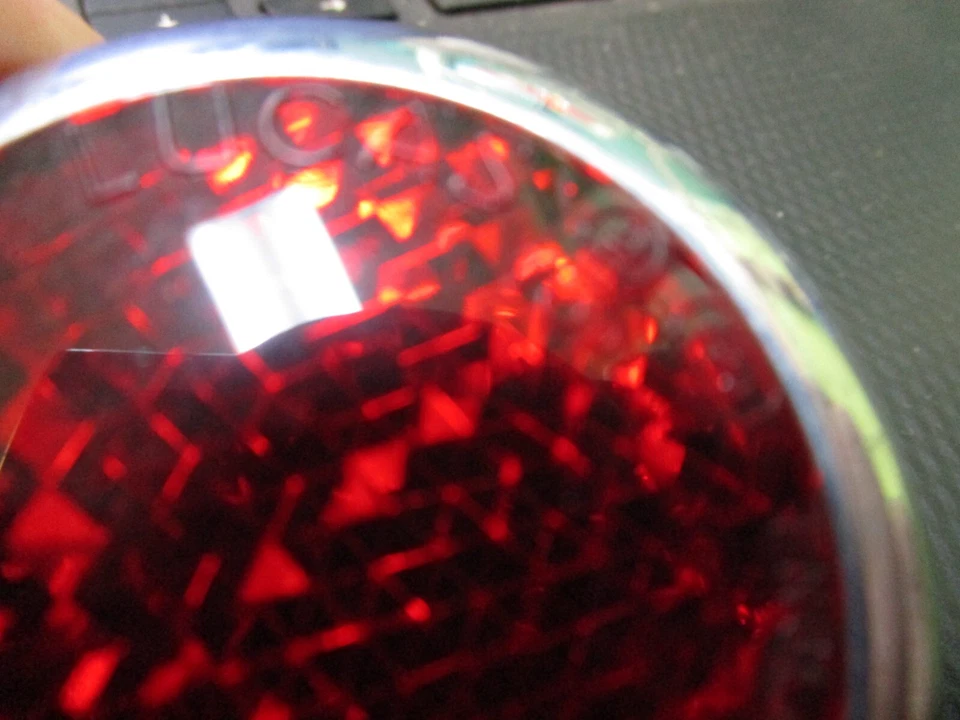 Reflector Austin Healey 100/6 Lucas, respaldo plano de goma, 57125, RER25, BHA4149, NOS Foto 2 de 3