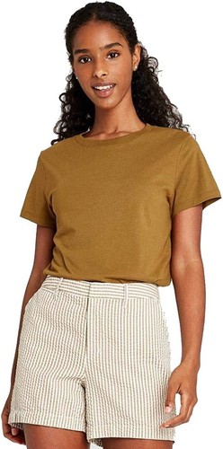 A NEW DAY Pack of 2 Women's Casual Short Sleeve, T-Shirt, Top, L, Olive, Brown - Foto 2 di 3