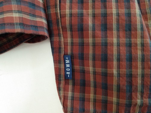 Dillard's Rowm Shirt Men's Long-Sleeve L Large Red Tan Navy Plaid Button-Down - Picture 14 of 18