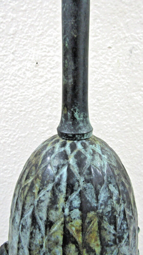 Vintage Bronze Acorn on Pedestal 31" Table Lamp with Lampshade - Picture 8 of 11