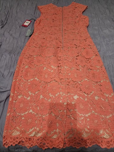 VINCE CAMUTO WOMEN'S Orange SLEEVELESS FIT DRESS SIZE 10 NEW "MEL" Lined - Picture 5 of 6