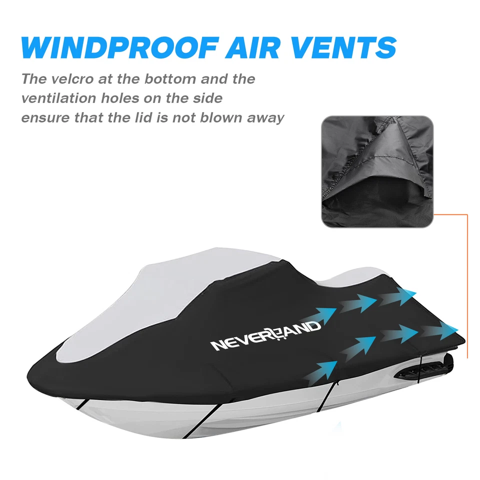 Cubierta de moto acuática PWC remolcable impermeable almacenamiento de polvo para Sea-Doo SPARK 2 hasta 3 arriba Foto 3 de 4