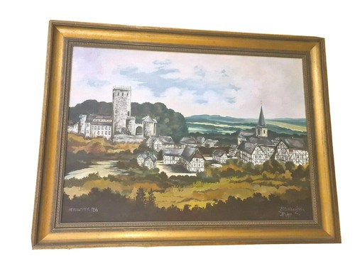 Originales Mejauschek Ölgemälde Stadtbild Blankenstein Leinwand Gemälde 80 x 60