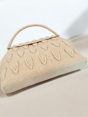 Ivory Vintage Pearl Beaded Evening Bag - Picture 3 of 5