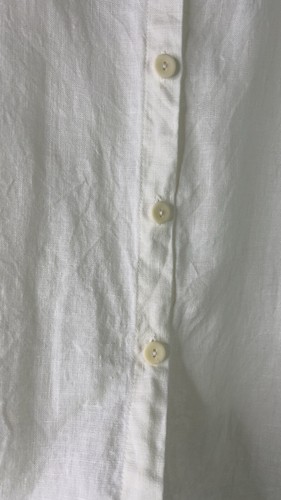 FLAX Linen Scoop Neck Button Back Cap Sleeve Tunic Top Sz S Minimalist Lagenlook - Picture 4 of 11