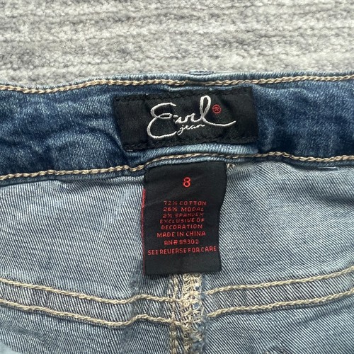 Earl Jean Shorts 8 Womens Cuffed Stretch Blue Denim - Picture 5 of 8