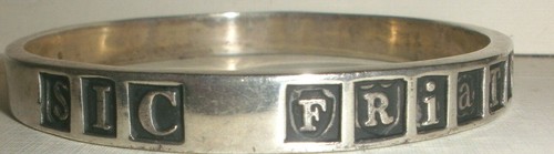 Rare vintage Vass Ludacer sterling silver bangle bracelet The Way Cookie Crumble