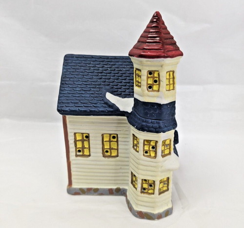 1995 Santa's Best Village Victorian Ceramic House RED DOMED Christmas Village - Picture 8 of 18