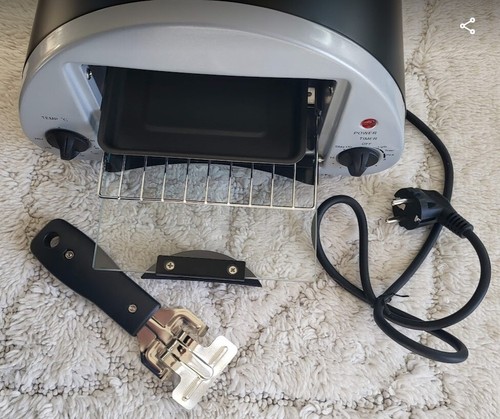 Raclette, Mini-Backofen, Quick Toaster, Metall, Silber- Schwarz lackiert - Bild 3 von 7