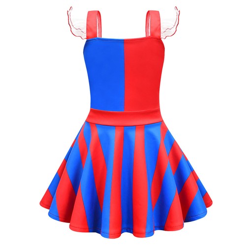 Girls Dress Color Contrast Clown Costume Role Play Uniform Soft Halloween Kids - Bild 12 von 31
