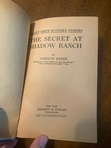 1931 Nancy Drew 1. Auflage SECRET AT SHADOW RANCH Carolyn Keene Grossett & Dunlap - Bild 5 von 7