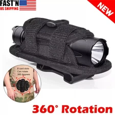 Tactical Flashlight Torch Holster Bag Duty Belt Pouch 360° Rotatable Clip Holder