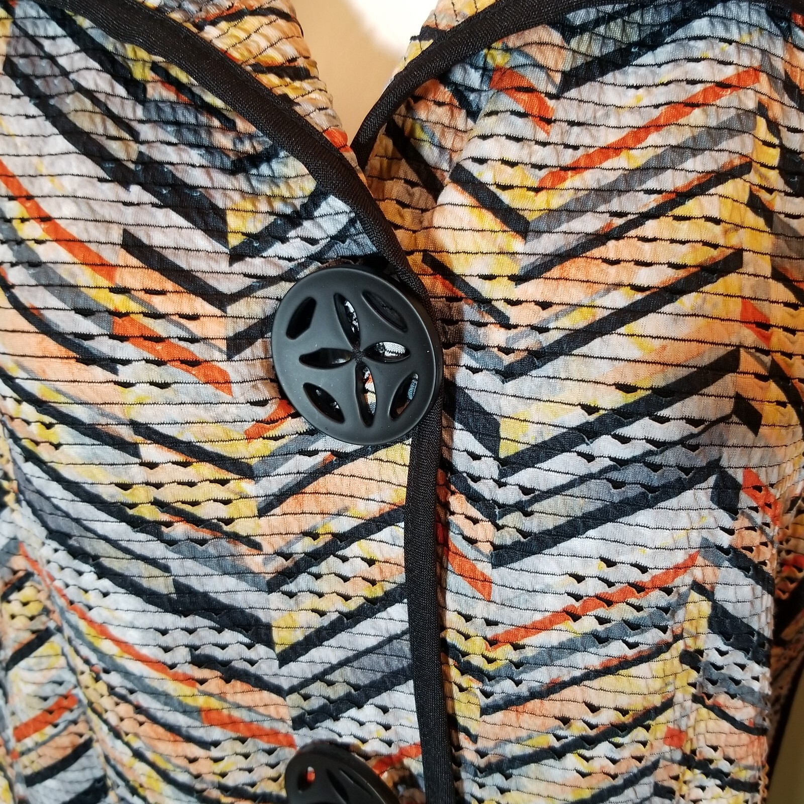 IC BY CONNIE K Stripe Geo 3-Button Front Stretch … - image 2