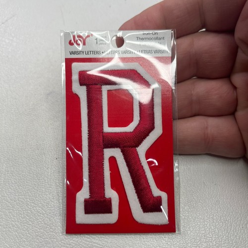 3" R White Trim On RED VARSITY LETTER INITIAL "R" Patch P027