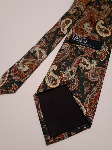Vintage Polo Ralph Lauren Mens Silk Designer Necktie Stunning Paisley Tie EUC - Photo 3/6