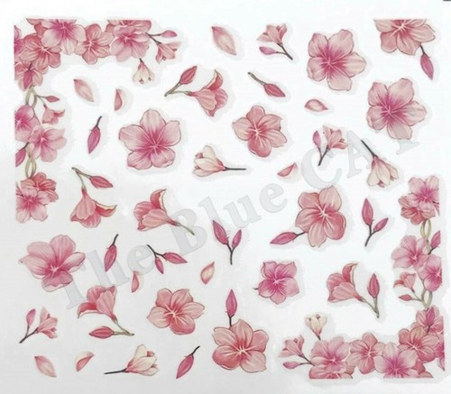 Nail Art Water Decals Transfers Stickers Dusty Pink Flowers Floral Petals - Picture 2 of 4