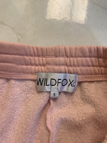 WILDFOX Pink Elastic Waist High Rise Sweat Pants w/ Drawstring Hem Sz S - Picture 3 of 5