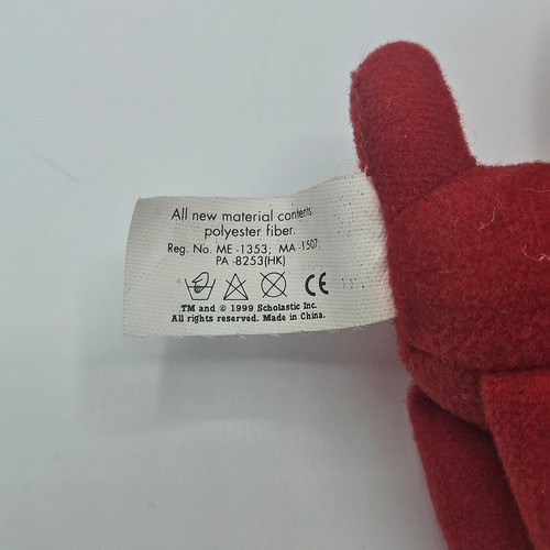 Scholastic Side Kicks Clifford the Big Red Dog Bean Plush Stuffed Animal 1999 - Picture 7 of 7
