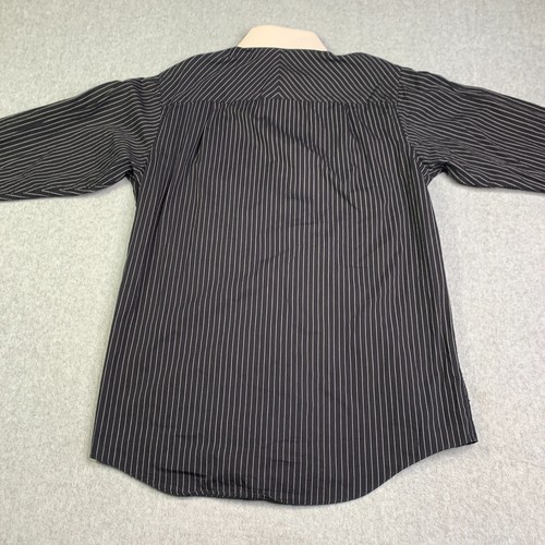 Donald J Trump Shirt Adult 15 Black Pin Striped Button Up Long Sleeve Mens - Picture 7 of 11