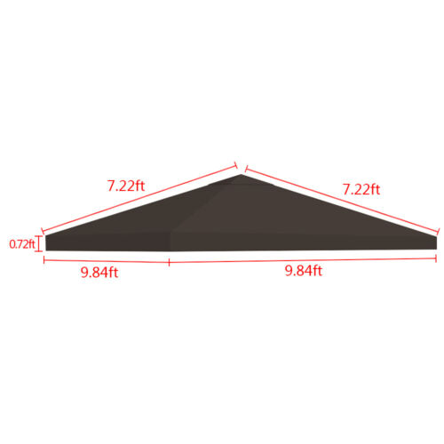 10'x10' Waterproof Gazebo Top Replacement Canopy Sunshade Patio Garden Cover - Picture 16 of 23