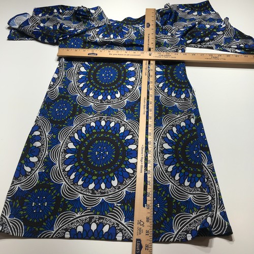 Alyn Paige Dress Womens Small Blue Meddalion Print Flutter Sleeeve Shift Stretch - Picture 9 of 11