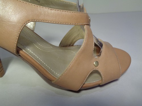 Tahari Size 10 M FLORA Natural Leather Heeled Sandals New Womens Shoes - Picture 10 of 12