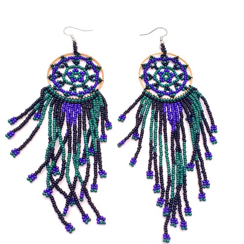 BOHO Seeds Beaded Earrings Fringe Tassel Bohemian Dangle Drop Handmade Jewelry - Picture 12 of 15
