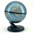 Vtg Replogle Crystal Marquise Mini Desk Globe 5x4 Metallic Grey 2001 Black GIFT!
