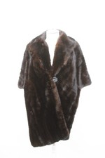 NEW REFURBISHED DARK RANCH MINK FUR STOLE WRAP CAPE WOMEN WOMAN SIZE 21" X 70"