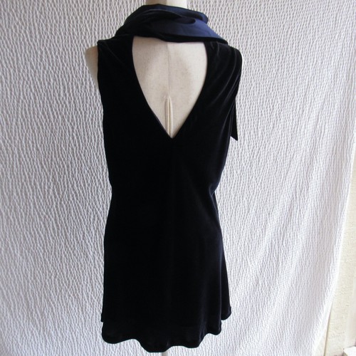 Luxurious Velour Top L Tie Neck Solid Lafayette 148 New York Solid Blue Luxury - Picture 11 of 19