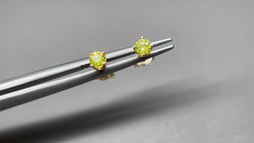 Women's 14K Yellow Gold .22 CT TDW Yellow Diamond Stud Earrings - Video 1 of 1