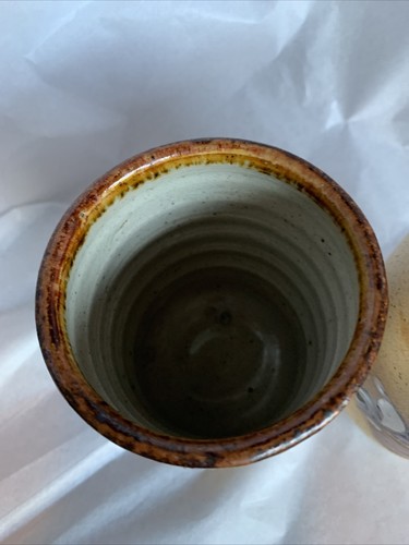 Set di 2 tazze in ceramica firmate Tonala messicane in gres tumbler fioriera - Foto 5 di 7