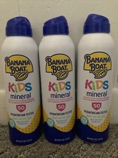 3 Pack Banana Boat Kids Mineral Sunscreen Spray - 5 oz SPF 50 New