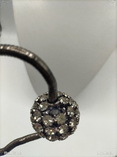 Vtg Flexible Snake Chain Chunky Crystal Ball Pendant Statement Necklace Chain - Picture 6 of 7