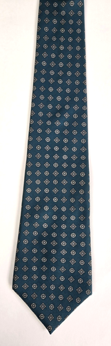 Johnny Carson Geometric Beryl Aquamarine Men's Tie Necktie - Picture 2 of 7