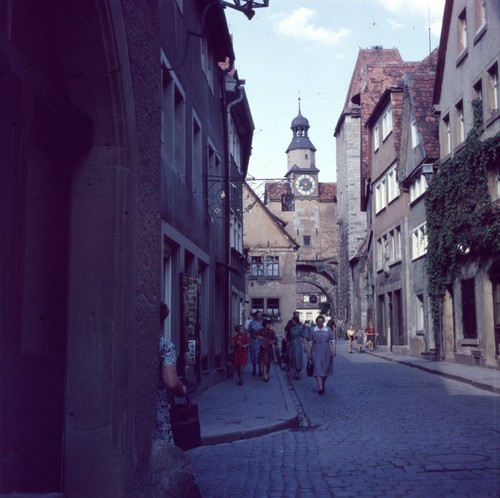 Plonlein Rothenberg Germania scene di strada-Siebers Tower anni '50 negativi fotografici - Foto 3 di 23