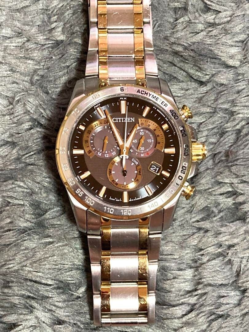 CITIZEN アテッサ E610-S104840 AT3035-54E CITIZEN ATTESA AT3035-54E Radio Solar Chronograph Watch E610