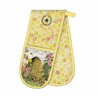 Michel Design Works Cotton Kitchen Double Oven Glove Honey Clover Bee Hive Skep