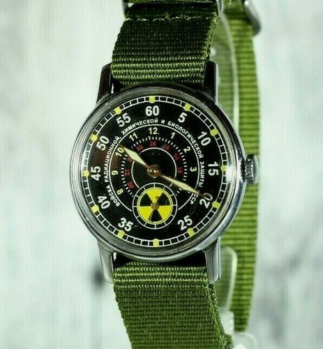 Pobeda ZIM Uhr Chemikalie Truppen Vintage Sowjetisch Mechanisch Herren Militär UdSSR - Bild 2 von 12