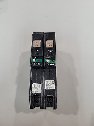 (2) EATON CHFCAF115PN Arc Fault Circuit Breaker Plug on Neutral 1 pole 15 amp
