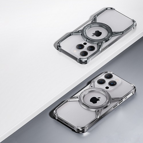 MagSafe Ständer Aluminiumlegierung Rahmenlos Handyhülle für iPhone 16 15 14 13 Pro Max - Bild 9 von 19