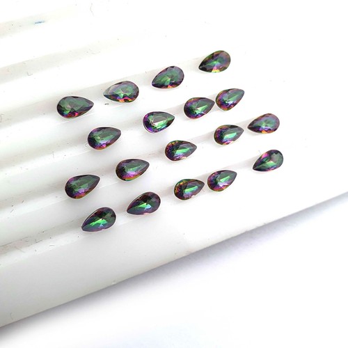 Mystic Quartz Pear Cut Loose lab created Gemstone Lot 200 Pcs 3*5 mm 35 Ct - Picture 3 of 4