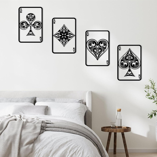 4PCS Metal Poker Wall Art, Playing Cards Metal Wall Art, Wall Art Decor, Wall - Picture 12 of 12