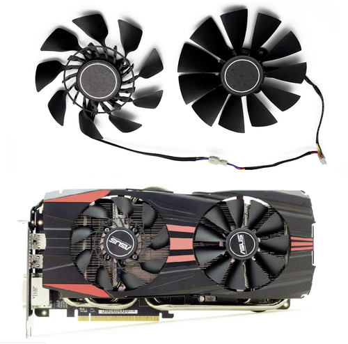 Pair Fans Cooler For ASUS 280X 290 290X 390 390X 780Ti 790 980 970 HQ FD9015U12S - Picture 11 of 11