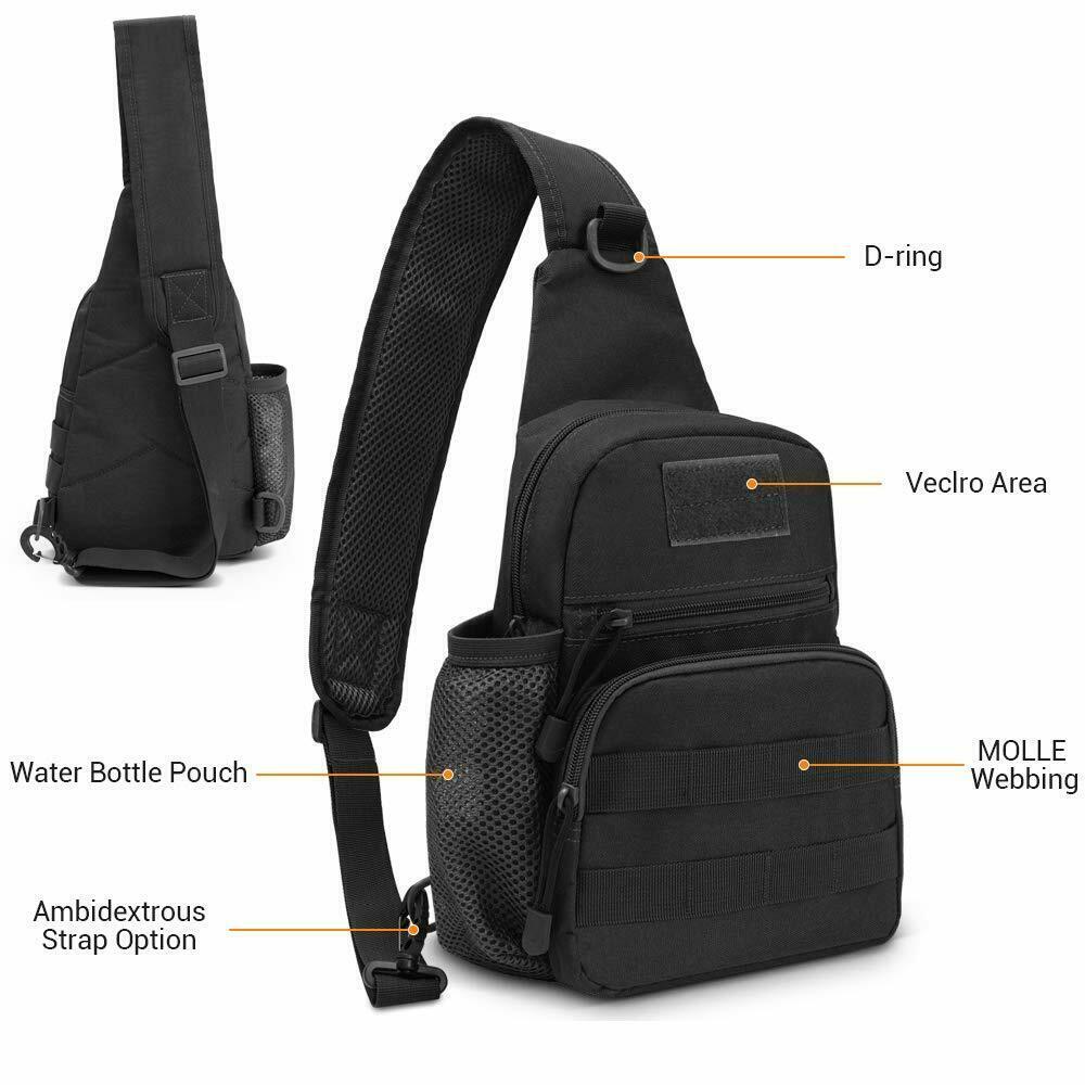Tactical Sling Crossbody Backpack with Water Bottle Holder  display picture 3